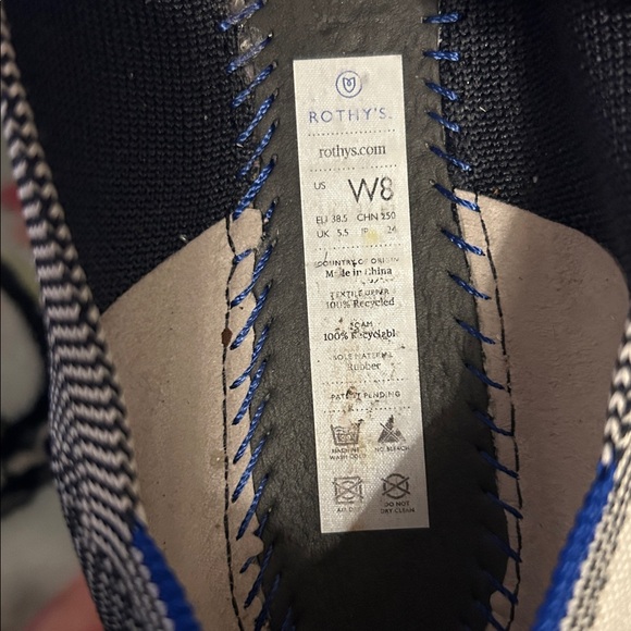 Rothy's Women's The Flat Cap Round Toe Black Cream Plaid Slip on Flats Size 8 - Picture 8 of 8